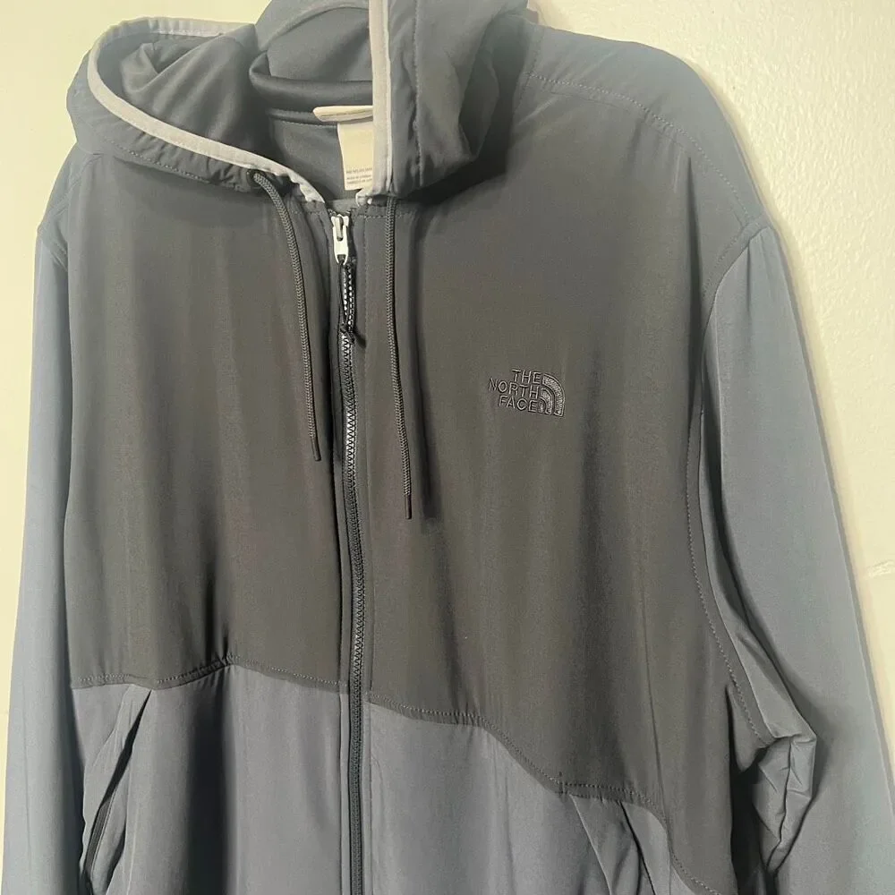 The North Face Gray Black Soft Hooded Jacket Men's Sz XL